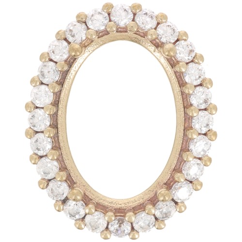 14x10mm oval claw setting 4120 with zirconium oxides - Brass - Crystal x1