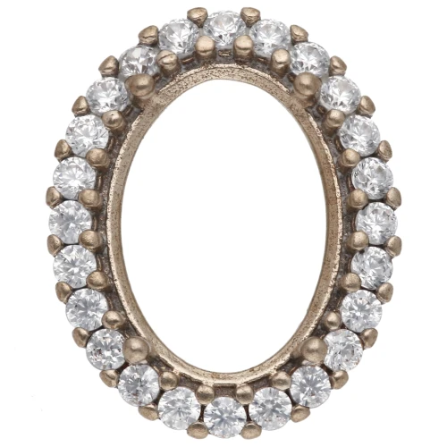 14x10mm oval claw setting 4120 with zirconium oxides - Brass - Crystal x1