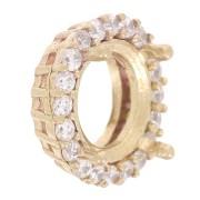 8mm Round claw setting 1088 with zirconium oxides - Untreated brass - Crystal x1