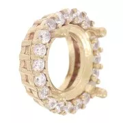 8mm Round claw setting 1088 with zirconium oxides - Untreated brass - Crystal x1