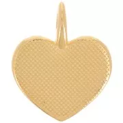 24x19mm Heart pendant epoxy resin - Fine gold Plated - light pink Pearl x1
