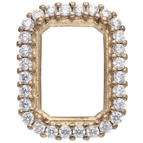 14x10mm Rectangular claw setting 4610 - zirconium oxides - Brass - Crystal x1