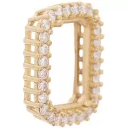 14x10mm Rectangular claw setting 4610 - zirconium oxides - Brass - Crystal x1