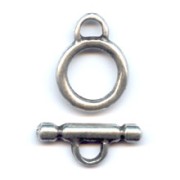 Old silver tone toggle clasp  13mm x1|raw }}