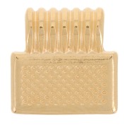 10mm Mini rectangle pendant with epoxy resin - Fine gold plated - Neon Coral x1