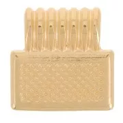 10mm Mini rectangle pendant with epoxy resin - Fine gold plated - Orange x1