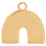 16x17mm Rainbow pendant with epoxy resin - Fine gold plated - Multi-blue x1