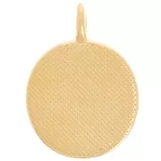 20mm round pendant with epoxy resin - Gold-plated - Pearlescent black x1