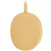 27x17mm Oval pendant with epoxy resin - Fine gold plated - Pearly salmon x1