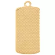 29x14mm rectangle pendant with epoxy resin - Fine Gold Plated - Salmon pearl x1