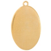 32x20mm Oval Virgin pendant with epoxy resin - Fine Gold Plated - Salmon x1