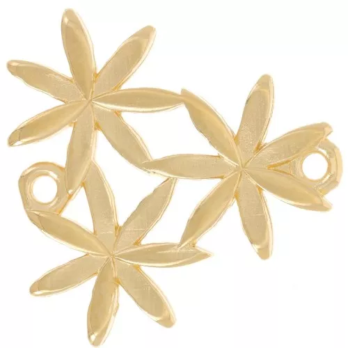 21mm Spacer 3 flowers - Fine Gold-plated x1