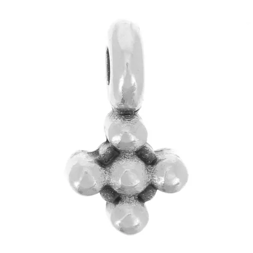 9x5mm Mini cross charms - Antique fine silver plating x5
