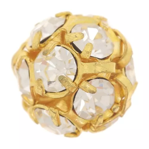 Rhinestones Ball 10mm Gold-colored Crystal