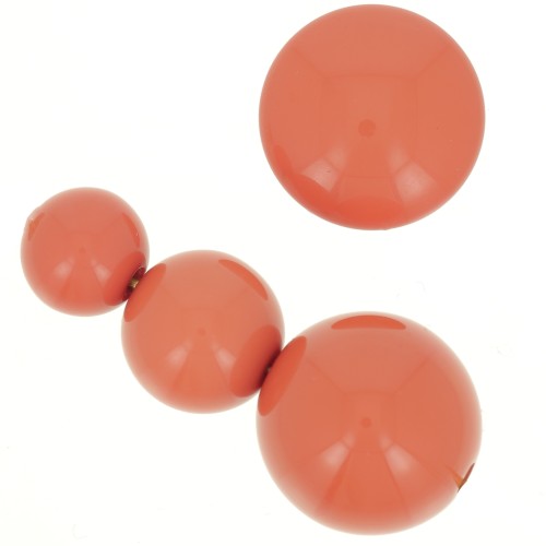 8-10-14mm Assortment of 26 beads & 2 cabochons in opaque resin - Clay x1