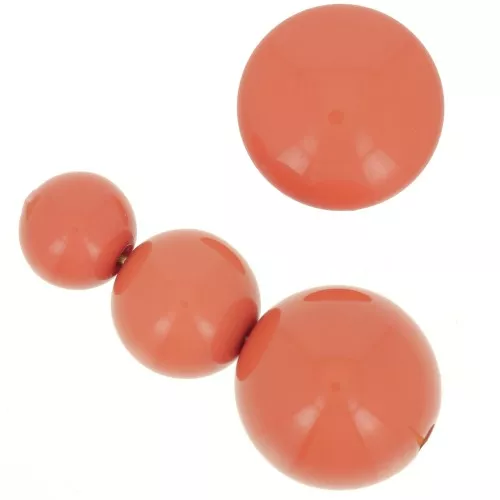 8-10-14mm Assortment of 26 beads & 2 cabochons in opaque resin - Clay x1