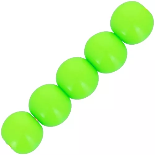 6mm Opaque resin beads - Neon Green x10