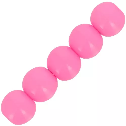 6mm Opaque resin beads - Neon Pink x10