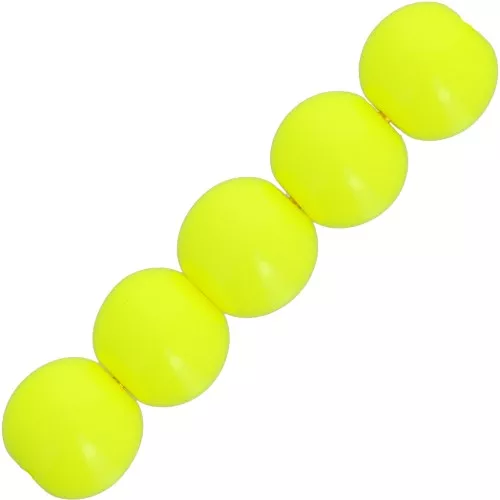 6mm Opaque resin beads - Neon yellow x10