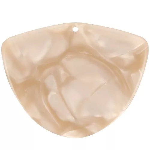 Acetate geometric pendant 35x45 mm - Pearlescent beige x1