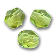 Fire Polished faceted round beads 6mm Olivine  x25
