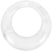 42mm Round curved hollow acrylic pendant - Marbled Transparent - White x1
