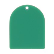 25x20 mm arch-shaped pendant made of matte acetate - Dark green x1