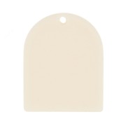 25x20 mm arch-shaped pendant made of matte acetate - Ecru x1