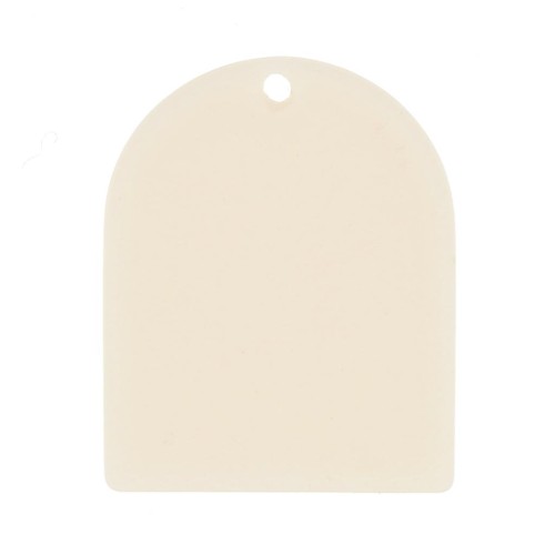 25x20 mm arch-shaped pendant made of matte acetate - Ecru x1
