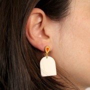 25x20mm Matte acetate arch pendant - unbleached x1