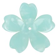 25 mm Acetate Flower Pendant - Tortoiseshell - Mint Pearl x1