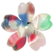 25 mm Acetate Flower Pendant - Tortoiseshell - Beige - Multicolor x1|raw }}