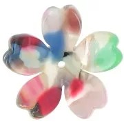 25 mm Acetate Flower Pendant - Tortoiseshell - Beige - Multicolor x1