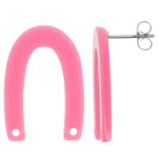 26x17mm U-shaped EarStuds - Tortoiseshell - Candy Pink x2|raw }}