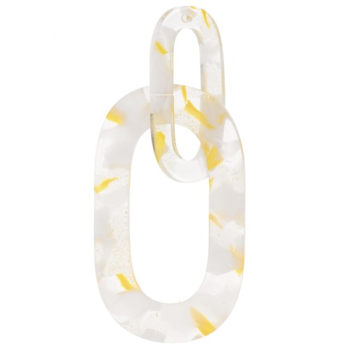 64x26mm Acetate XXL link pendant - Tortoiseshell Transparent - Gold x1