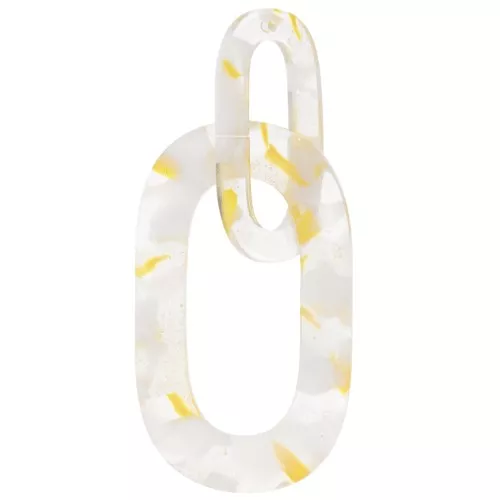 64x26mm Acetate XXL link pendant - Tortoiseshell Transparent - Gold x1