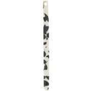 40x2.5mm Pendant bar - Mottled Black - Beige x1