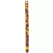 40x2.5mm Pendant bar - Mottled Dark Brown - Amber x1