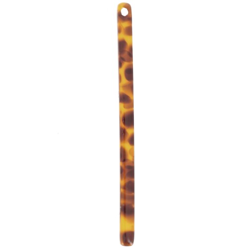 Pendant bar 40x2.5 mm - Mottled Dark Brown - Amber x1