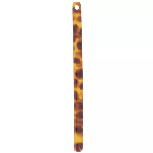 Pendant bar 40x2.5 mm - Mottled Dark Brown - Amber x1