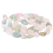 Irregular 6–8 mm gemstone nugget beads  - Morganite x40 cm