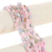 8 - 11 mm irregular nugget gemstone beads - Morganite x40cm