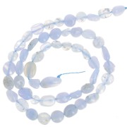 6-7mm irregular gemstone beads - Blue Chalcedony x39cm