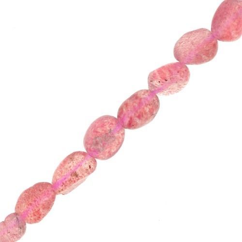 6-7mm irregular gemstone beads - Strawberry Quartz x39cm