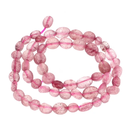 6-7mm irregular gemstone beads - Strawberry Quartz x39cm