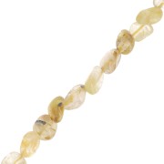 4 - 6 mm irregular gemstone beads - Yellow Rutile Quartz x39cm|raw }}