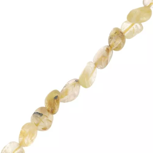 4 - 6 mm irregular gemstone beads - Yellow Rutile Quartz x39cm