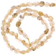 4 - 6 mm irregular gemstone beads - Yellow Rutile Quartz x39cm