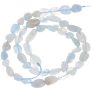 6-7mm irregular gemstone beads - Aquamarine x39cm