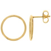 15mm Hollow Hoop EarStuds - Fine Gold Plated x2|raw }}